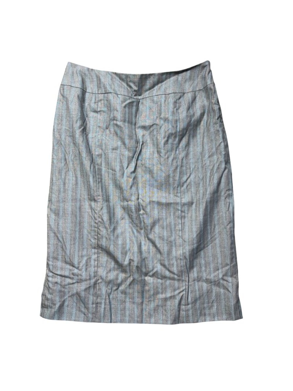 Lafayette 148 New York Women's Sz 8 Gray Striped Pencil Skirt Back Vent Classic